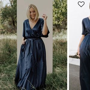 Woman’s navy maxi dress